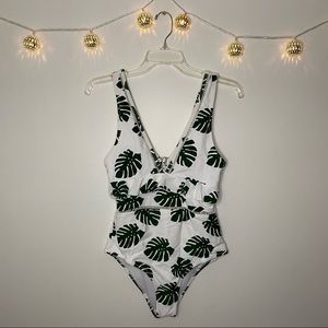 Cupshe tropical leaf one piece swimsuit